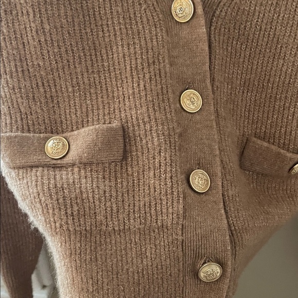 H&M Tan Cardigan with Gold Buttons Small - Picture 5 of 6